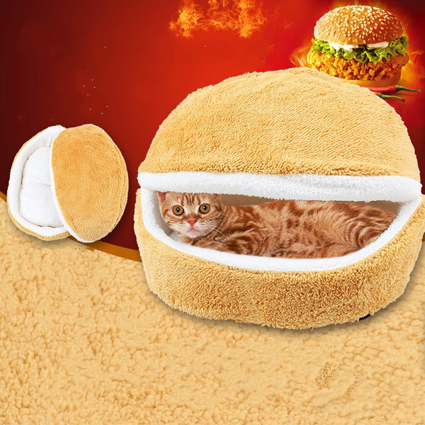 cheeseburger cat bed