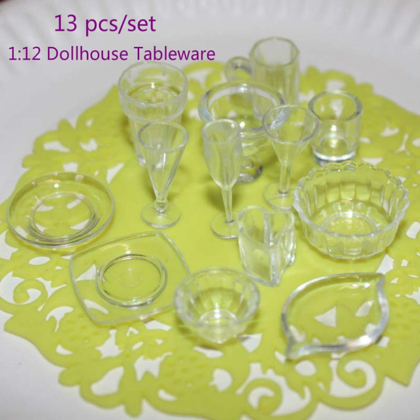 13X/lot@plate cup dish bowl tableware Dollhouse Miniatures Toys Doll AccessTB 