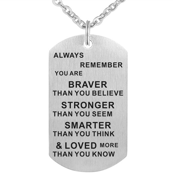 Motivational dog tag store necklaces