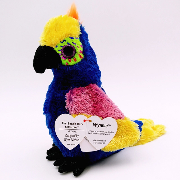 Ty 6" WYNNIE the Parrot Beanie Boos Plush Stuffed Animal MWMT's w/ Ty Heart Tags 