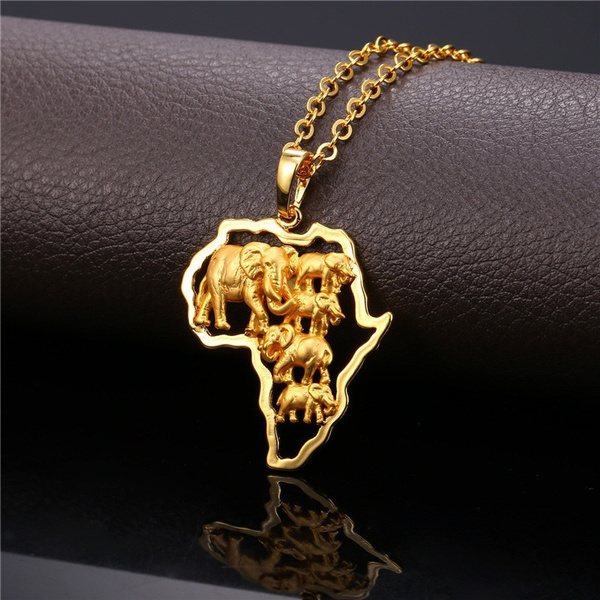 Africa Necklace Chain Fist Gold Men Women Adjustable Jewelry Black Own –  The Blacker The Berry