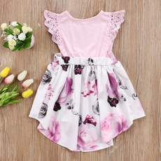 Fashion Floral Lace Toddler Kids Girl Newborn Baby Sisters Dress Romper/Sundress Clothes