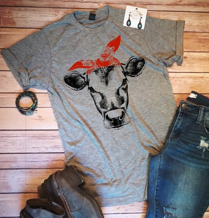 Hot Sale Fashion Women's T-shirt Cow T-Shirt Country Shirt Cowgirl ...