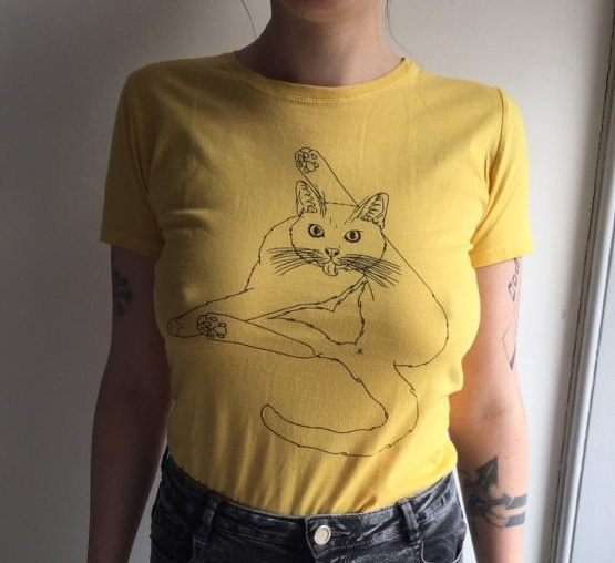 Cat Tee Feminist Tshirt Funny Shirt Women's Clothing Tops Tees T-shirts  Feminist