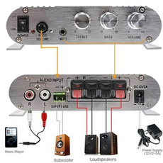 audioamplifier, speakerbooster, Bass, Simple