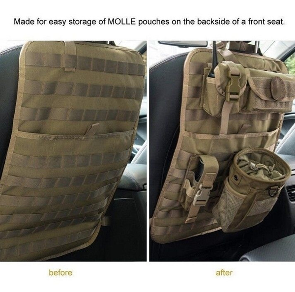 New Nylon Tactical Car Seat Back Organizer Molle Vehicle Panel Seat Cover