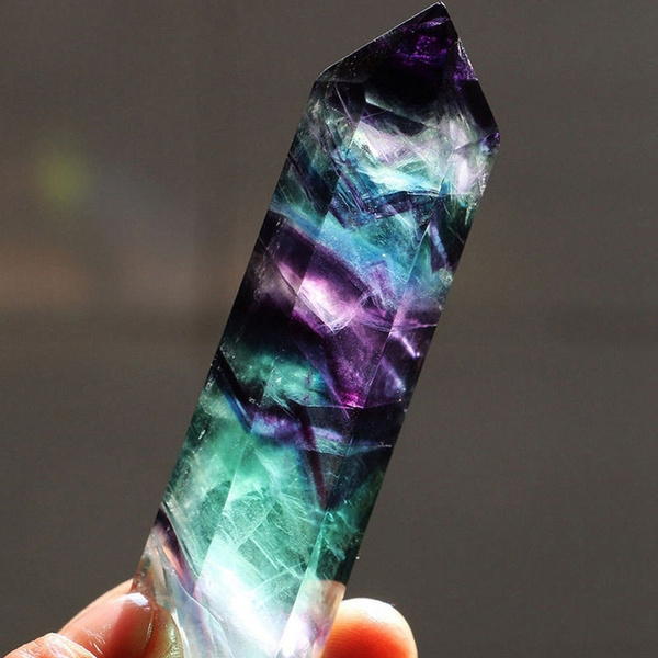 Stand Glow In The Dark Natural Purple Fluorite Magic Crystal Healing Ball 64MM 