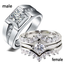 Couple Rings, White Gold, czring, wedding ring