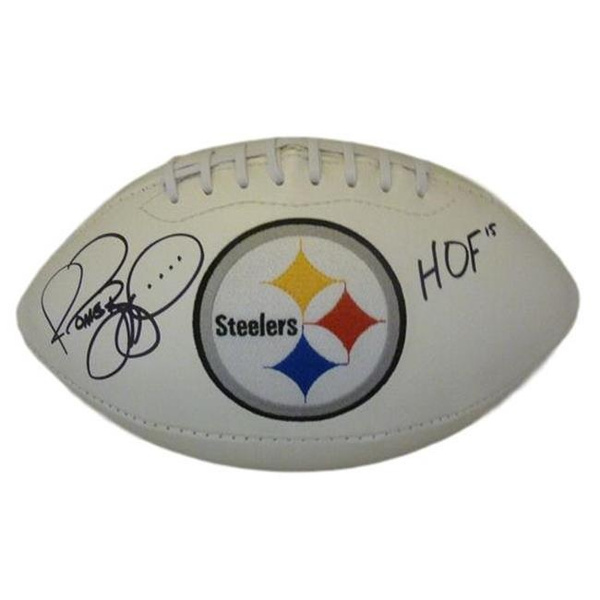 Denver Autographs 10510 Pittsburgh Steelers Logo with HOF & JSA Jerome Bettis Autographed Football