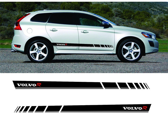 1Set/2pcs Volvo XC60 R Design Side Stripes Graphics Decals Stickers any  colour