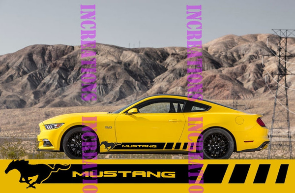  1 juego/2 uds Ford Mustang Racing Side Stripes calcomanías Gt Shelby Convertible Sticketrs Stripes