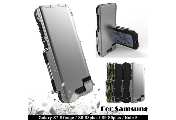 Samsung Note R-sólo Armor King Aluminio y Metal contra choques de pie Abatible Estuche para 8 S8 S9