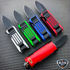 Lighter Holder w/ Spring Assisted Open Folding Pocket Knife Bro EDC Multi-Tool