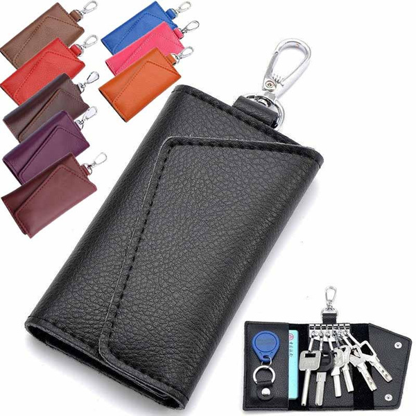 Leather Key Case Wallets Multifunctional Zipper Leather Key Case