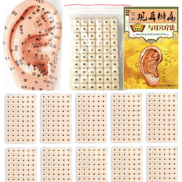 600pcs Refill Pack Disposable Acupuncture Plaster Bean Lung Qi Ear Press Seeds Acupoint Massage 7707