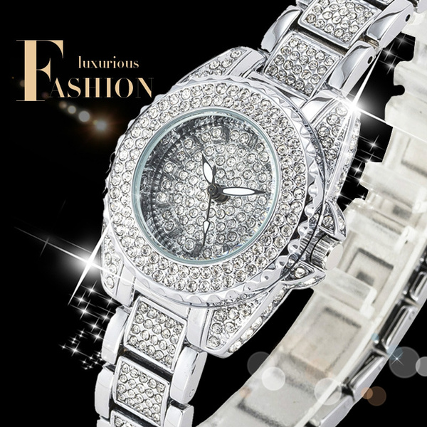 Ladies hot sale diamond watch