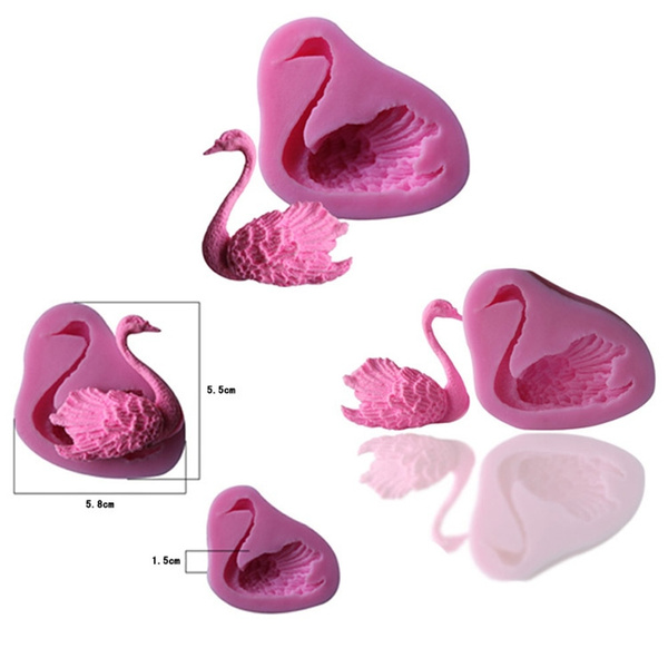 Cute Swan Silicone Fondant Cake Decorating Mold Cookie Pastry Baking Mould XNH2