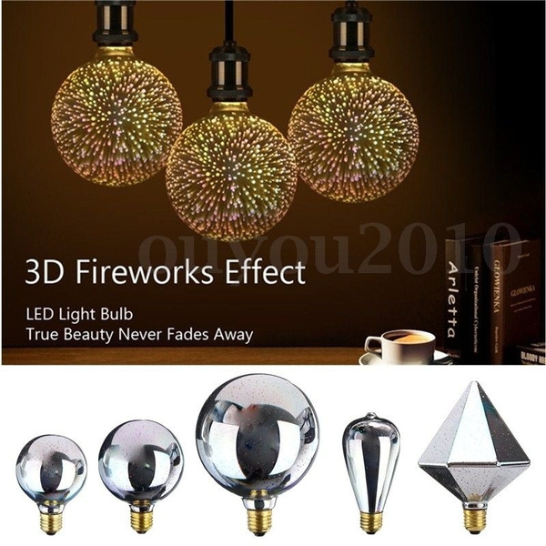 3D Fireworks E27 G80/G95/G125 LED Vintage Edison Fairy Lighting Bulb Lamp liss 