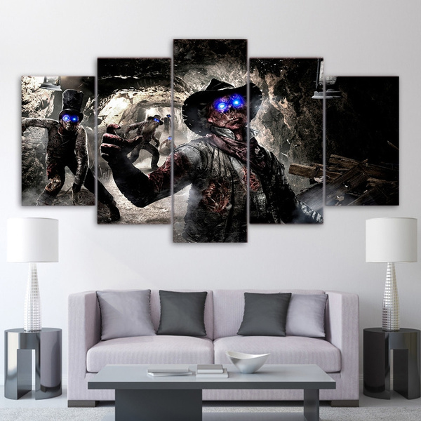 5 Piece Canvas Art HD Print Call of Duty Zombies Death Poster Paintings ...