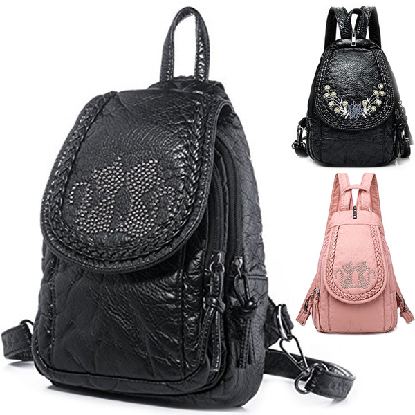 BROMEN Women Backpack Purse Leather Anti-theft Travel Backpack Fashion  Shoulder Handbag