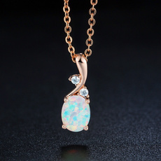 Sterling, DIAMOND, rosegoldplated, whitefireopal