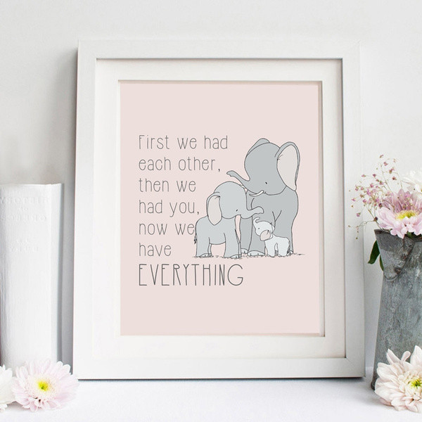 pink and gray elephant nursery