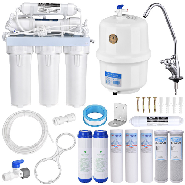 Yescom 5-Stage Home Healthy Drinking Water RO Reverse Osmosis System and Extra 8 Water Filters 50 GPD 