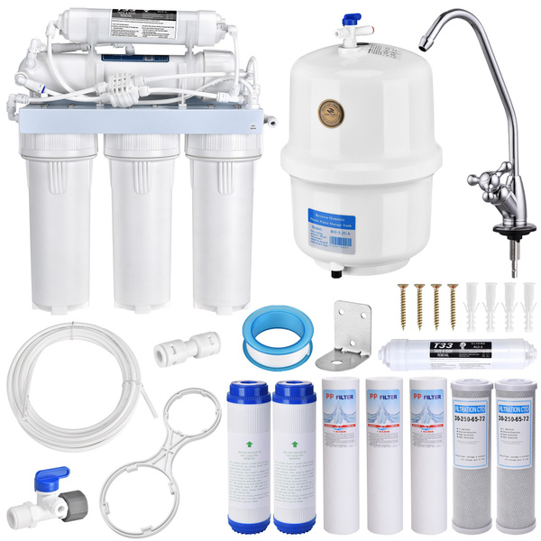 Yescom 5-Stage Home Healthy Drinking Water RO Reverse Osmosis System and Extra 8 Water Filters 50 GPD Yescom 5-Stage Home Healthy Drinking Water RO Reverse Osmosis System and Extra 8 Water Filters 50 GPD