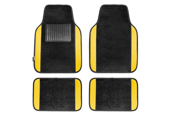 $127.64 LV Floral Universal Automobile Carpet Car Floor Mats Set Rubber  5pcs Sets - Multicolor+Yellow