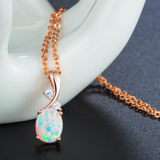 Sterling, DIAMOND, rosegoldplated, whitefireopal