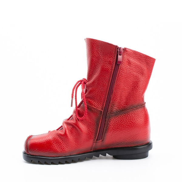 front zip flat boots