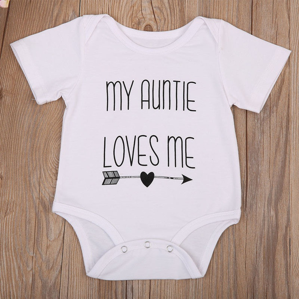 My Auntie Love Me Newborn Baby Boy Girl Onesie Bodysuit Summer Romper Clothes Wish