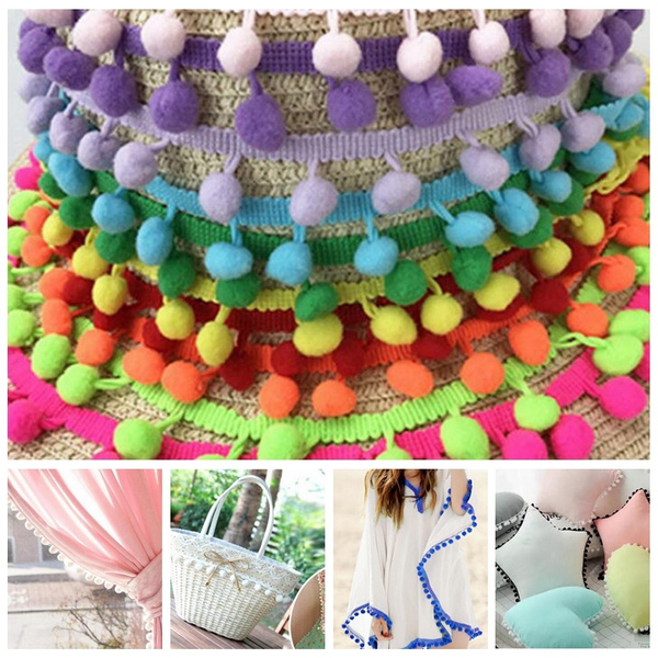 5 Yards Pom Pom Trim Ball 10mm Pompom Fringe Sewing Lace DIY Handmade Craft Accessories | Wish