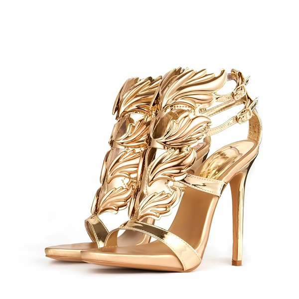 Gold leaf hot sale stiletto heels