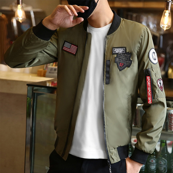 Navy Bomber Jacket Men Pilot with Patches 2018 New Mens Flight Jacket Patch  Bomber Pilot Flight Jacket Men