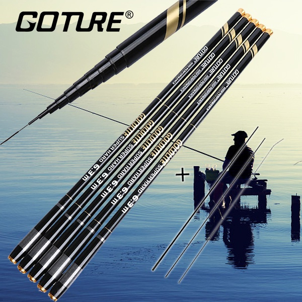 3.6-7.2M Fishing Rod 2/8 Power Hard Carbon Fiber Telescopic