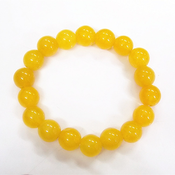 Yellow jade hot sale bead bracelet