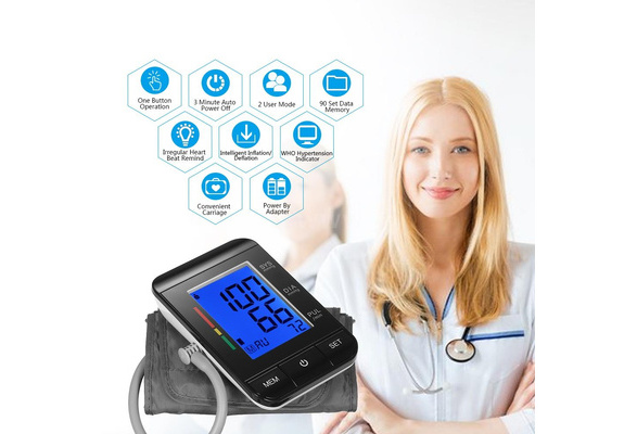 Romacci AlphagoMed LCD Upper Arm Blood Pressure Monitor with Cuff Digital  Sphygmomanometer Pulse Rate/2 User Mode/90 Data Memory IHB Indicator CE &  FDA & ROHS Approved