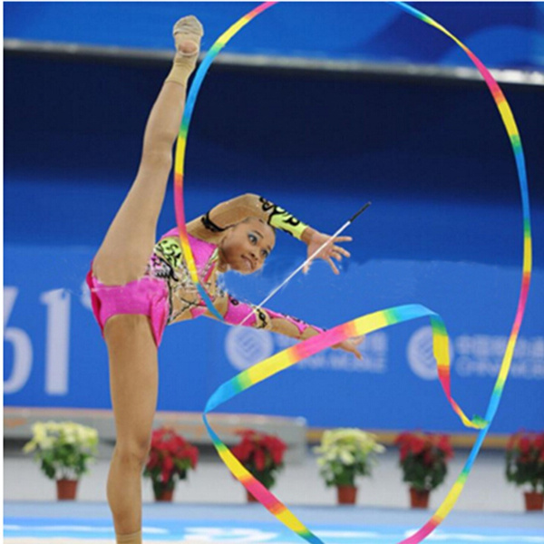 25cm Gymnastic Dance Ribbon Rhythmic Art Gymnastic Streamer Baton Twirling Ring