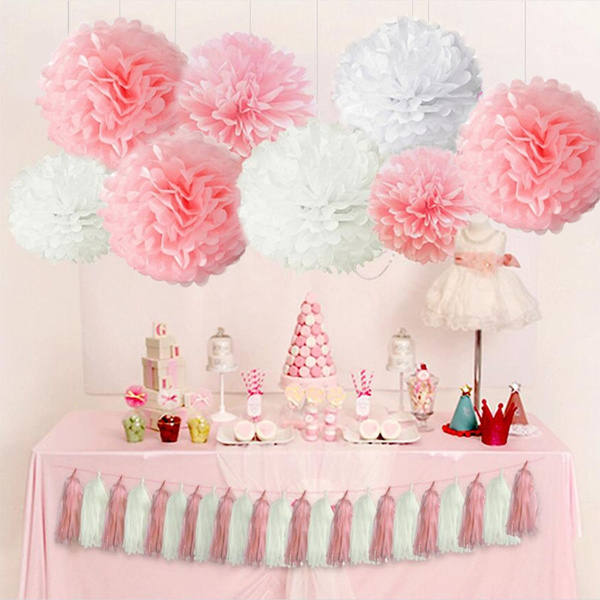 5Pcs Paper Birthday Decoration Paper Pom Poms Balls Flowers Home Decor Wedding Party Supplies | Wish
