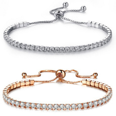 Women's Fashion Bangles CZ Bracelets Engagement Wedding Zircon Chain Bracelet Party Gift Jewelry Accessories