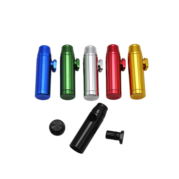 Portable Clear Alloy Sniffer Snuff Powder Bullet Dispenser