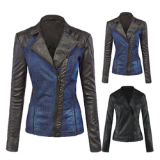 womenspufauxleather, motorcyclejacket, springoutwear, Casual Jackets