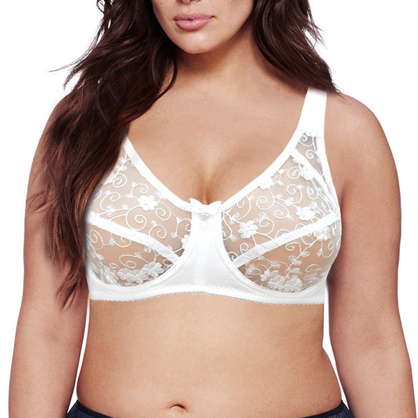 Plus Size Lace Bra Women Sexy Ultra-Thin Lingerie Full-Coverage