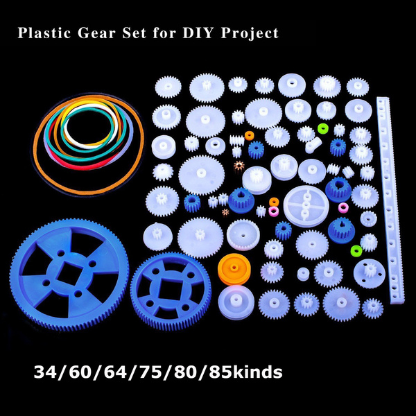 Plastic Gear Kits Pulley Belt Shaft Worm Crown Robot Motor Gear Assembly DIY