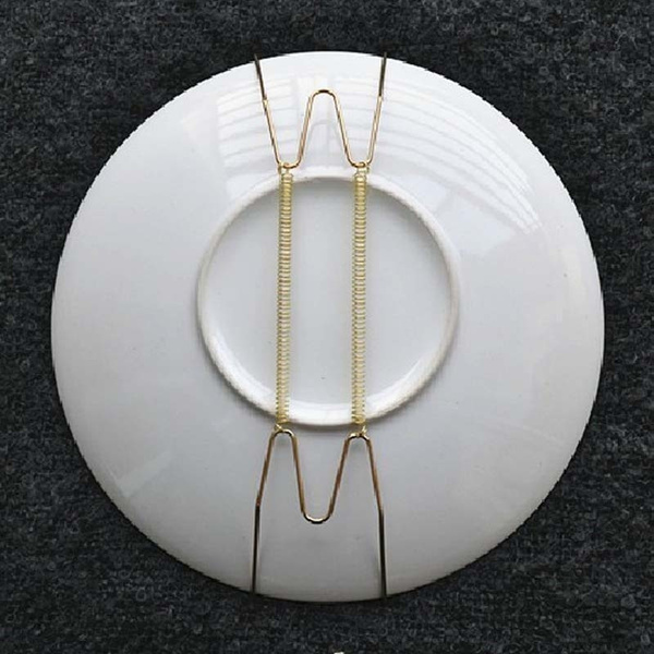 GUAngqi 10pcs Plate Hangers Wall Plate Hanger Dish Holder Tray,Gold,6 
