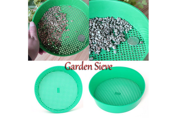 Green Plastic Garden Sieve Riddle Sifter For Compost Stone Mesh Gravel Soil W7A 
