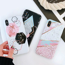 Color Marble Phone Case for Iphone X Case for Iphone 6S 6 7 8 Plus Funny Geometry Splice Pattern Cases Retro Cover Capa Coque Fundas