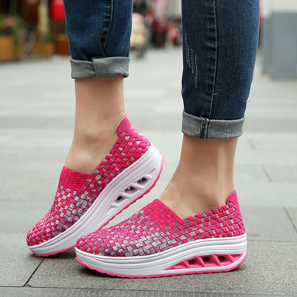 Fashion Women's Casual Running Shoes Lady's Breathable Mesh Fabric Soft ...