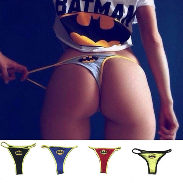 Sexy Women's Superhero Batman Cartoon Thong Underwear G-string Panties  Lingerie 5 Colors S-XL